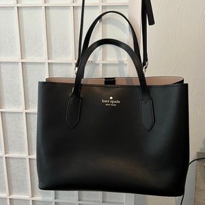 Black Kate Spade small tote with crossbody strap